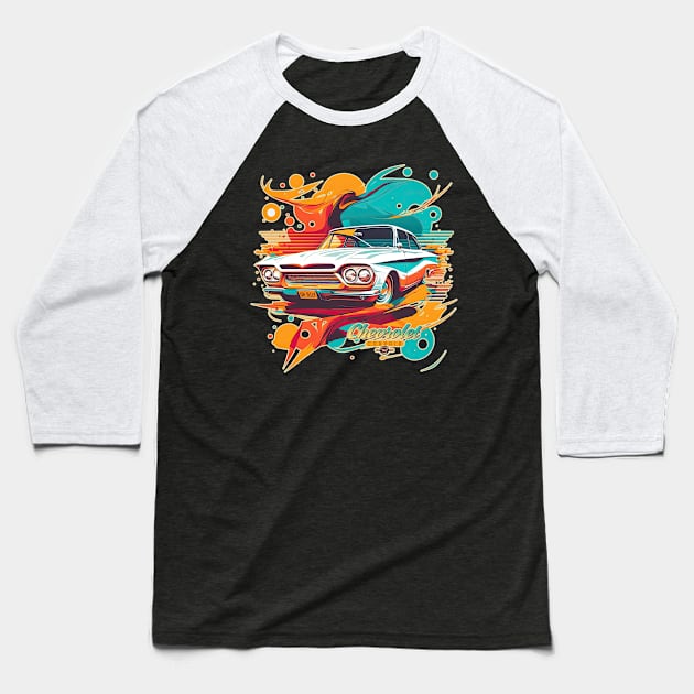 Chevrolet Corvair Very Little Muscle Car Baseball T-Shirt by DanielLiamGill